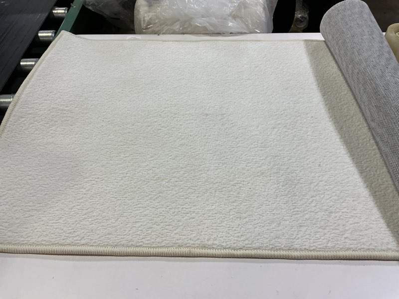 Condition photo showing As Is for EARTHALL Woven Runner Rug 2x8 Ft Washable Runners for Hallways Cotton Rubber Backed Kitchen Runner Braided Indoor Floor Carpet Runners for Entryway, Hallway, Kitchen, Bedroom, Cream/Grayish 2' x 8' (Runner) Cream/Grayish