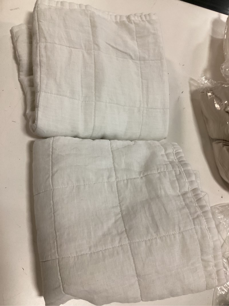 Condition photo showing Good Condition for quince european linen box quilted sham set standard white