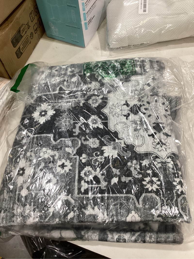 dexi hallway washable runner rug 3x8, vintage soft thin kitchen runner with non slip backing, farmho