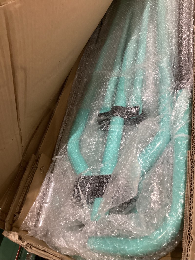 Condition photo showing Good Condition for marfula foldable gymnastic bar for kids ages 3-12, 9 height levels, 200 lbs weight capacity, 5 ft length gymnastic kip bar with mat, gymnastic equipment for home and gym center indoor outdoor use turquoise with mat kip bar with mat