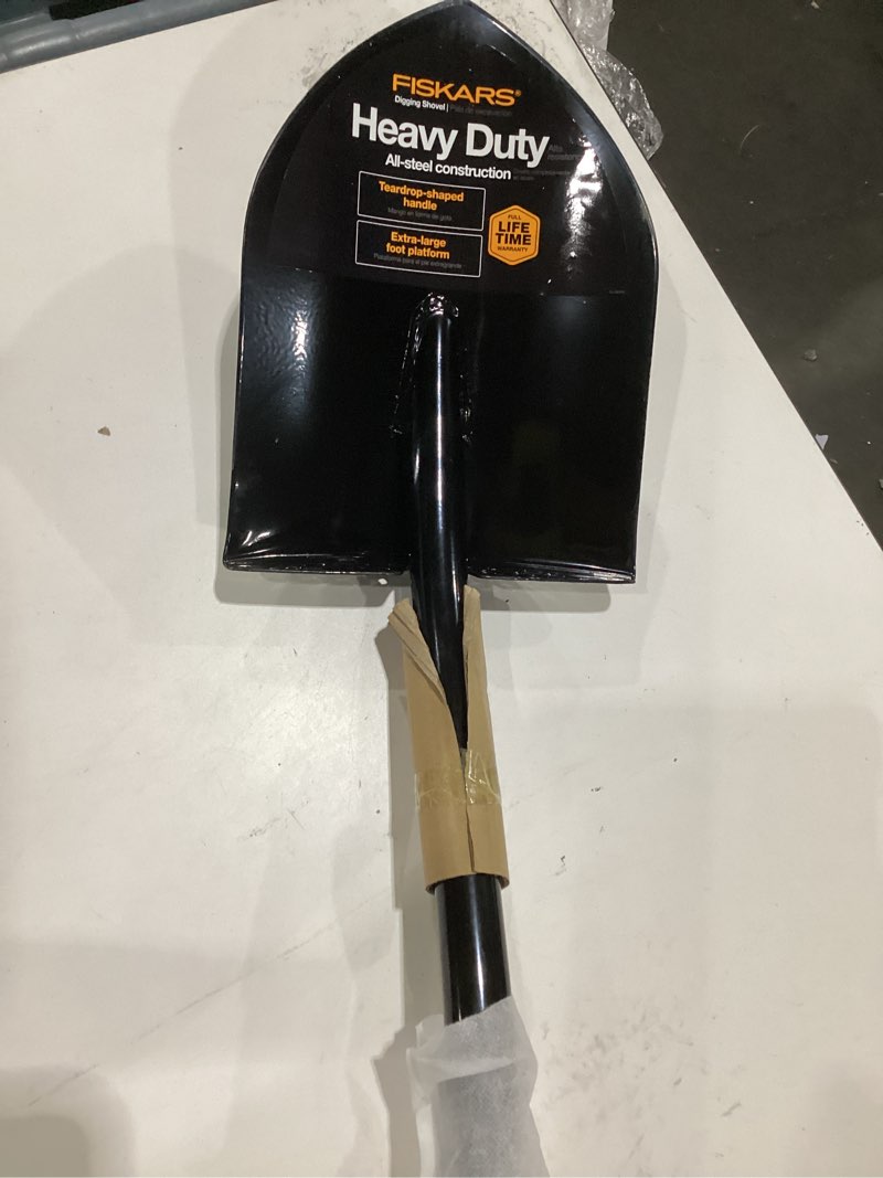 Condition photo showing Good Condition for fiskars 57" garden digging shovel, heavy duty steel tool, straight handle digging shovel - black/straight handle