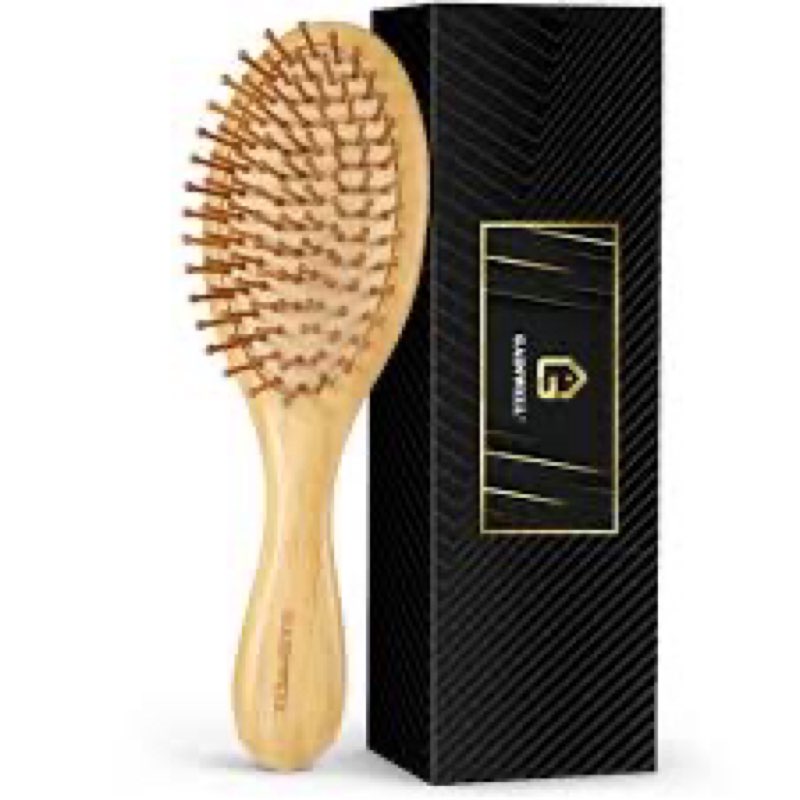 bamboo hair brush natural wooden paddle bristles hair brush for hair growth for all hair types for w