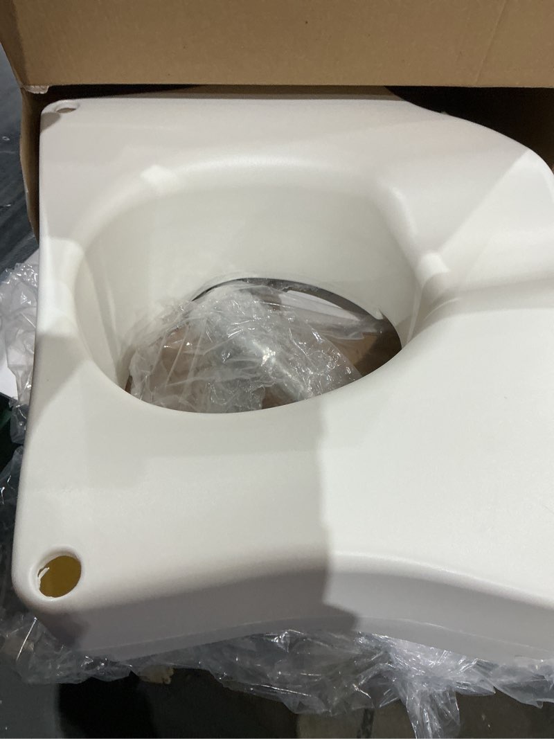 Condition photo showing Good Condition for drive medical 2-in-1 raised toilet seat with removable padded arms - elevated bathroom safety support - secure locking attachment - easy height assistance - durable plastic construction standard