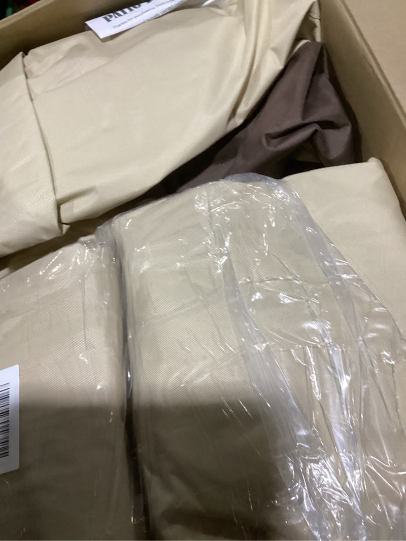 Condition photo showing Good Condition for vailge patio chair covers, lounge deep seat cover, heavy duty and waterproof outdoor lawn patio furniture covers (4 pack - small, beige & brown) beige & brown chair cover - 4 pack small