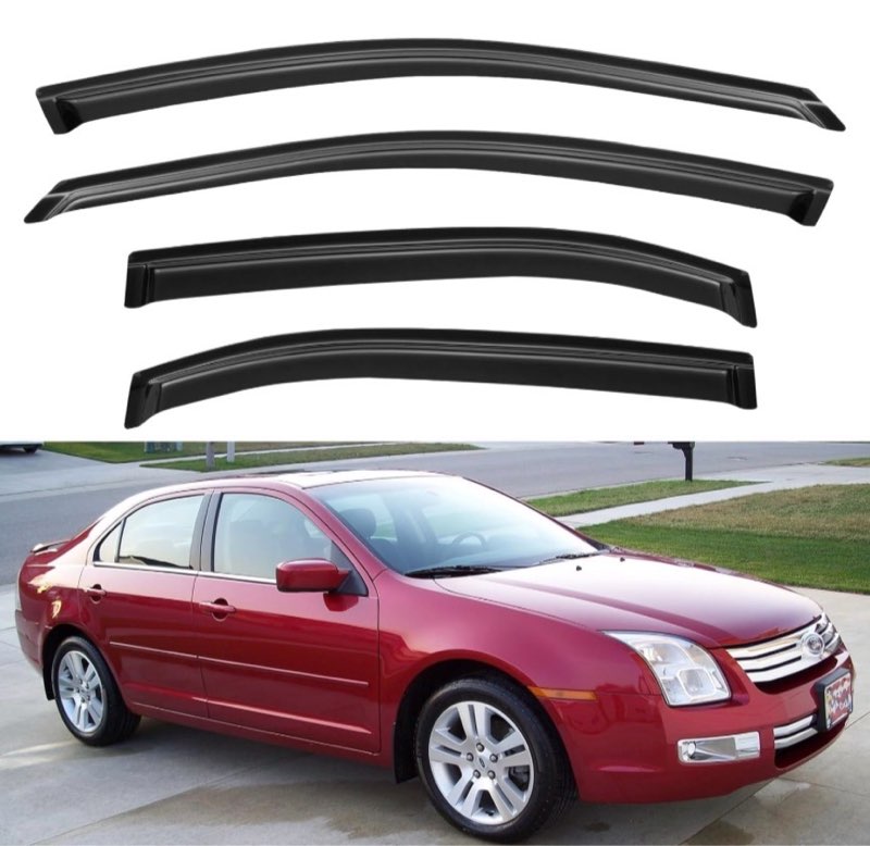 ylscoo window visors rain guards fits 2006-2012 ford fusion, out-channel window wind deflectors vent