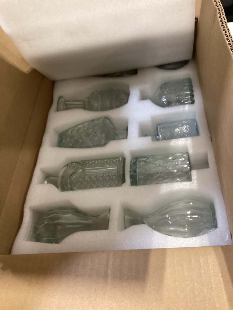 Condition photo showing Good Condition for arme 20 pcs bud vase set, mini vases for flowers, small vintage glass vase for centerpieces, cute clear bud vases for home flower wedding decorations