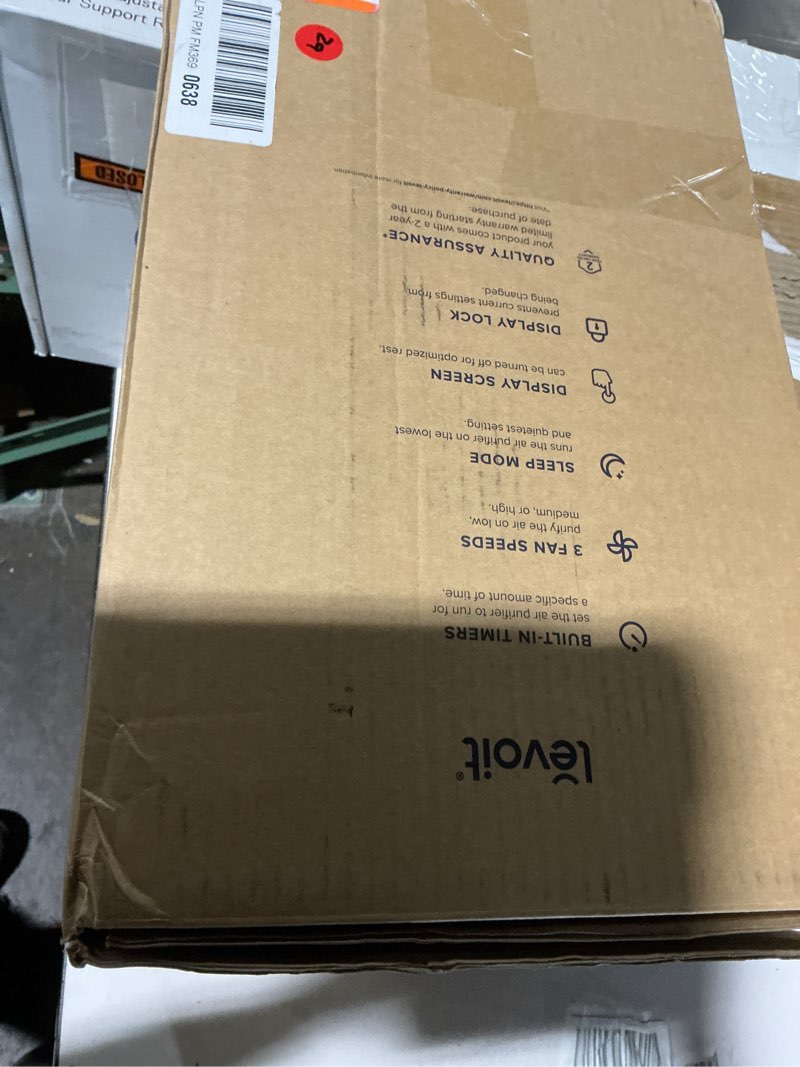 Condition photo showing As Is for levoit air purifier for home allergens pet hair in bedroom, covers up to 1073 ft² by 56w high torque motor, aham verifide, 3-in-1 filter with hepa sleep mode, remove dust smoke odor, core300-p, white white core 300-p 1pack
