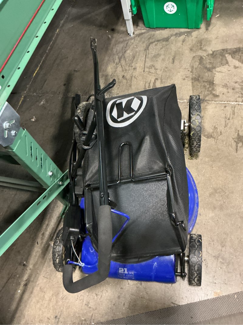 Condition photo showing As Is for kobalt 13 -amp 21-inches corded lawn mower