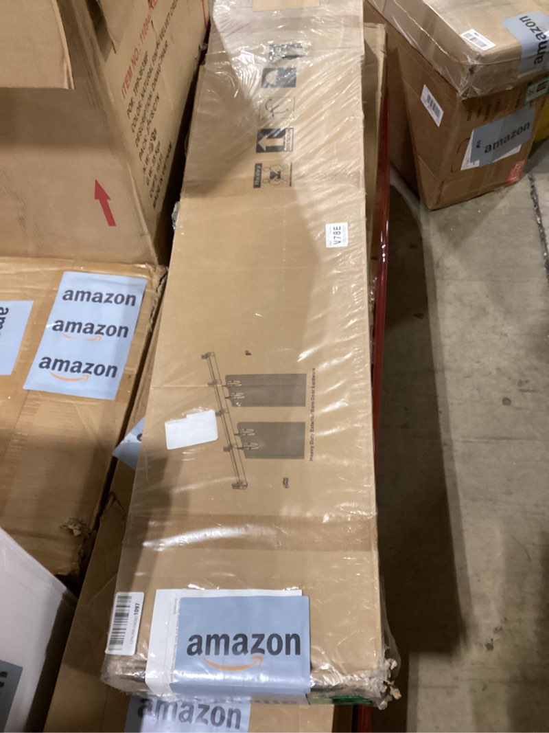 Condition photo showing New/Like New for 20FT Heavy Duty Galvanized Steel Exterior Sliding Barn Door Hardware Kit, 450 lbs Capacity,Kit for Outdoor,Fit MAX 2 X Door Width 120in 20FT Track Kit(No Door) Silver