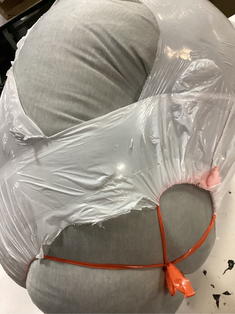 Condition photo showing Good Condition for momcozy pregnancy pillow, original f shaped maternity pillow for pregnant women with adjustable wedge pillow, full body support pregnancy pillows for side sleeping with velvet cover, grey gray cover: velvet,filling:polyester