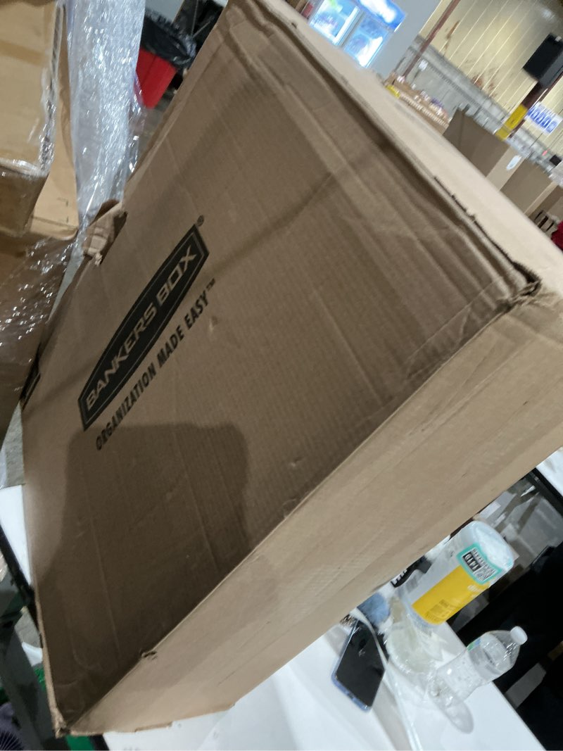 Condition photo showing Good Condition for bankers box 20-pack medium duty file storage boxes with lids, fastfold assembly, letter/legal, stor, (0076315) (pack of 20) boxes