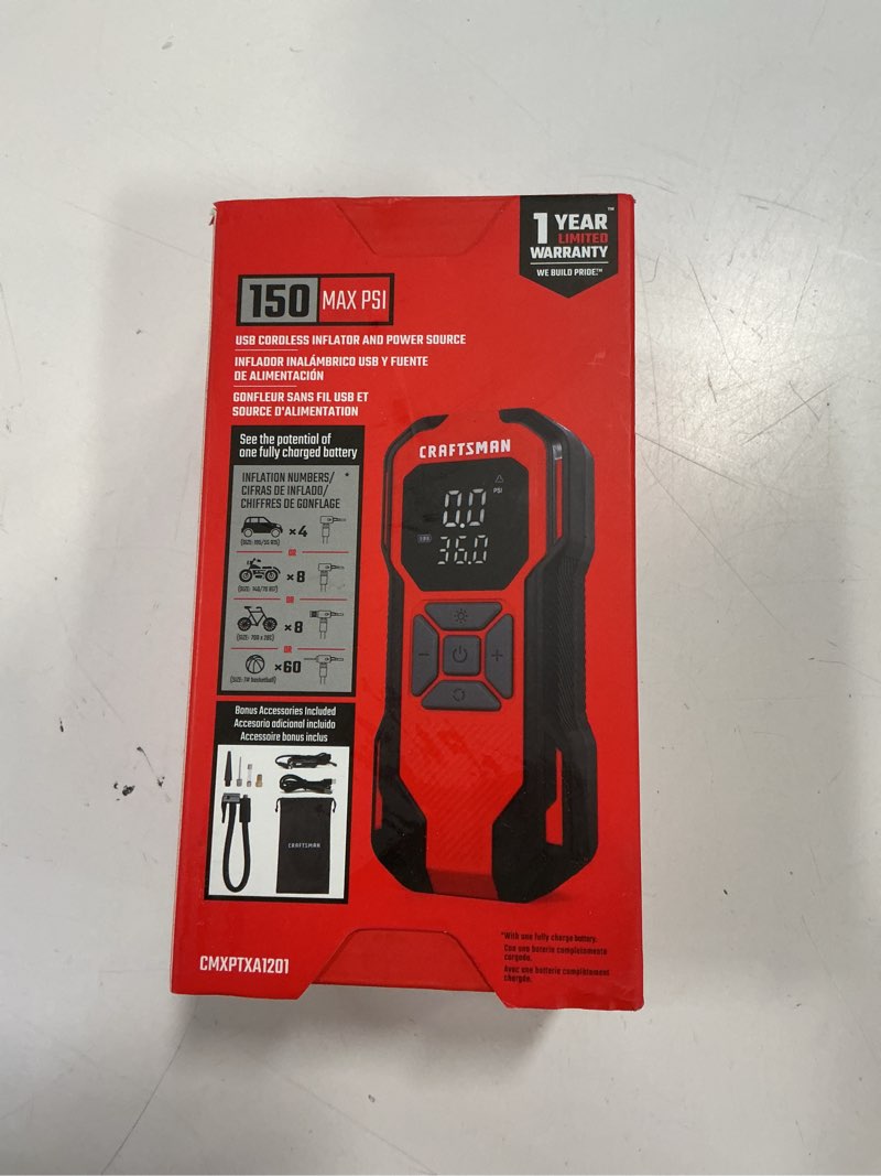 Condition photo showing New/Like New for Alton Industry Craftsman Cordless Porrtable Inflator