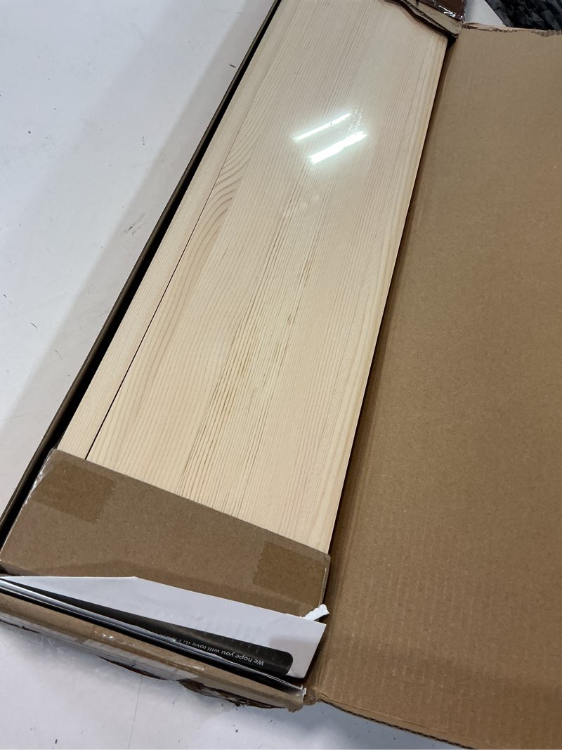 Condition photo showing New/Like New for fun memories picture ledge shelf for wall, 36 inch pine wood nursery book shelves set of 2- wall book shelves for kids room, home decor - kitchen spice-natural