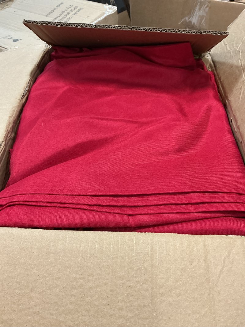 Condition photo showing New/Like New for 6-Pack Red Tablecloths for Rectangle Tables, 90 x 132 Inches, Stain-Resistant Polyester Fabric for 8 Foot Tables - Washable Table Covers for Weddings, Banquets, Birthday Parties, Events Red 90x132 In, 6 Pack