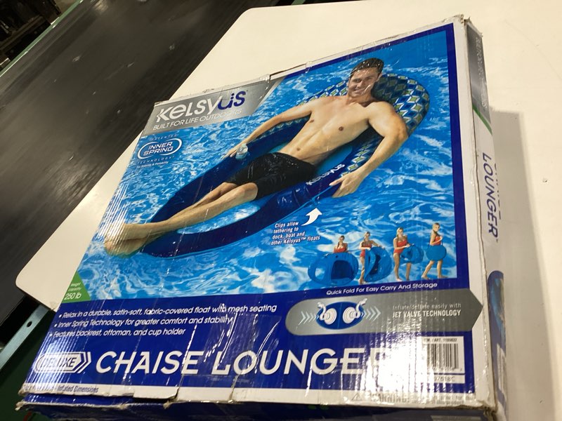 Condition photo showing As Is for kelsyus 60-in x 41-in 1 -seat diamond spring float