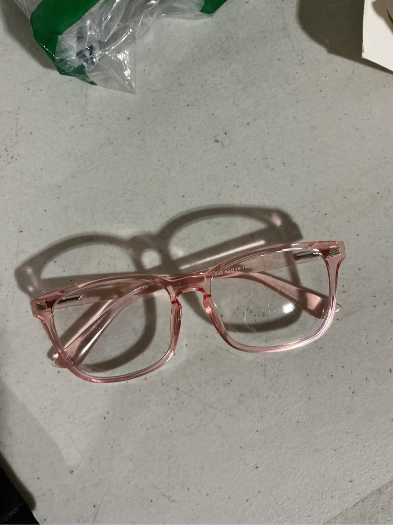 Condition photo showing As Is for tijn blue light blocking glasses for women men clear frame square nerd eyeglasses anti blue ray computer screen glasses (03)-pink