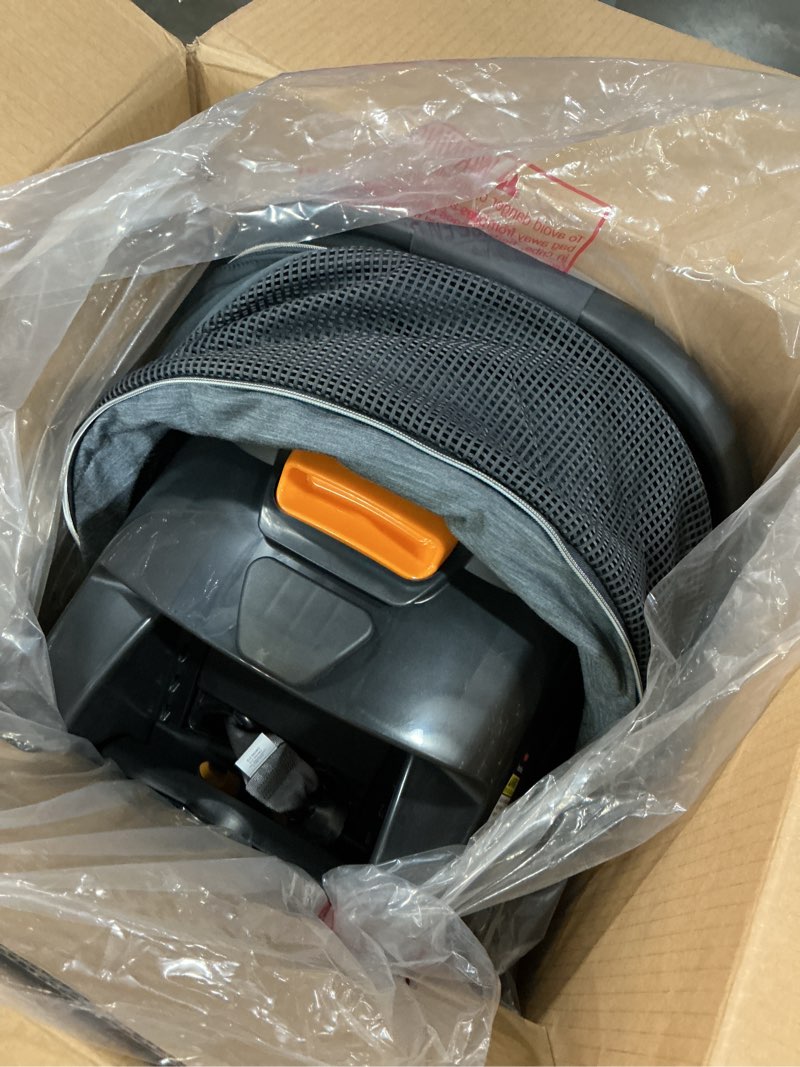 Condition photo showing Good Condition for Chicco KeyFit Max Zip ClearLux Infant Car Seat and Base, Rear-Facing Seat for Infants 4-30 lbs., Zip-Open Privacy Shield, Compatible with Chicco Strollers, Baby Travel Gear | Midori/Blue Midori/Blue KeyFit Max Zip ClearLux