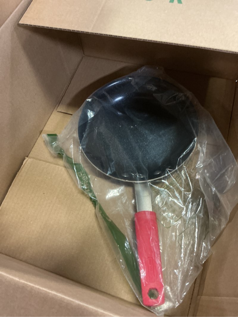 Condition photo showing Good Condition for Tramontina Professional 12-Inch Non Stick Large Frying Pan, Heavy-Gauge Aluminum Skillet with Reinforced Nonstick Coating, Red Handle, Dishwasher and Oven Safe Nonstick (Red handle) 12 Inch