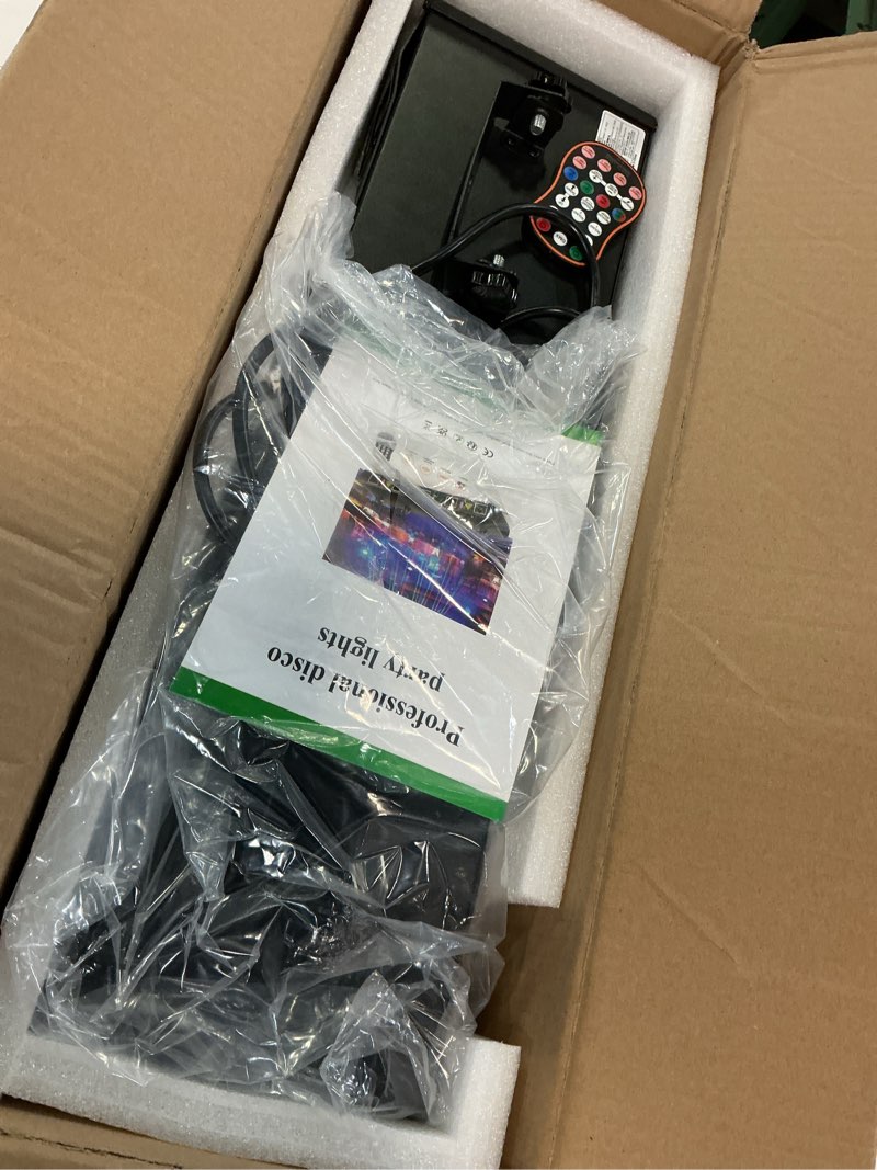 Condition photo showing Good Condition for U`King Stage Laser Light, 5 Beam Sound Activated DJ Party Lights RGBYC LED Music Projector with Remote Control DMX for Dancing Birthday Bar Pub Stage 22.6*6*2.8in