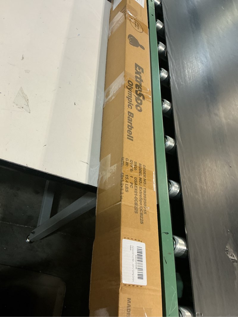 Condition photo showing Good Condition for Olympic EZ Curl Barbell Bar, 47" EZ Curl Bar for Weight Lifting, Biceps, triceps, Back/Leg Muscle Group exercise,Chrome Curling Bar for 2 Inch Weight Plates,with 2 Spring Collars