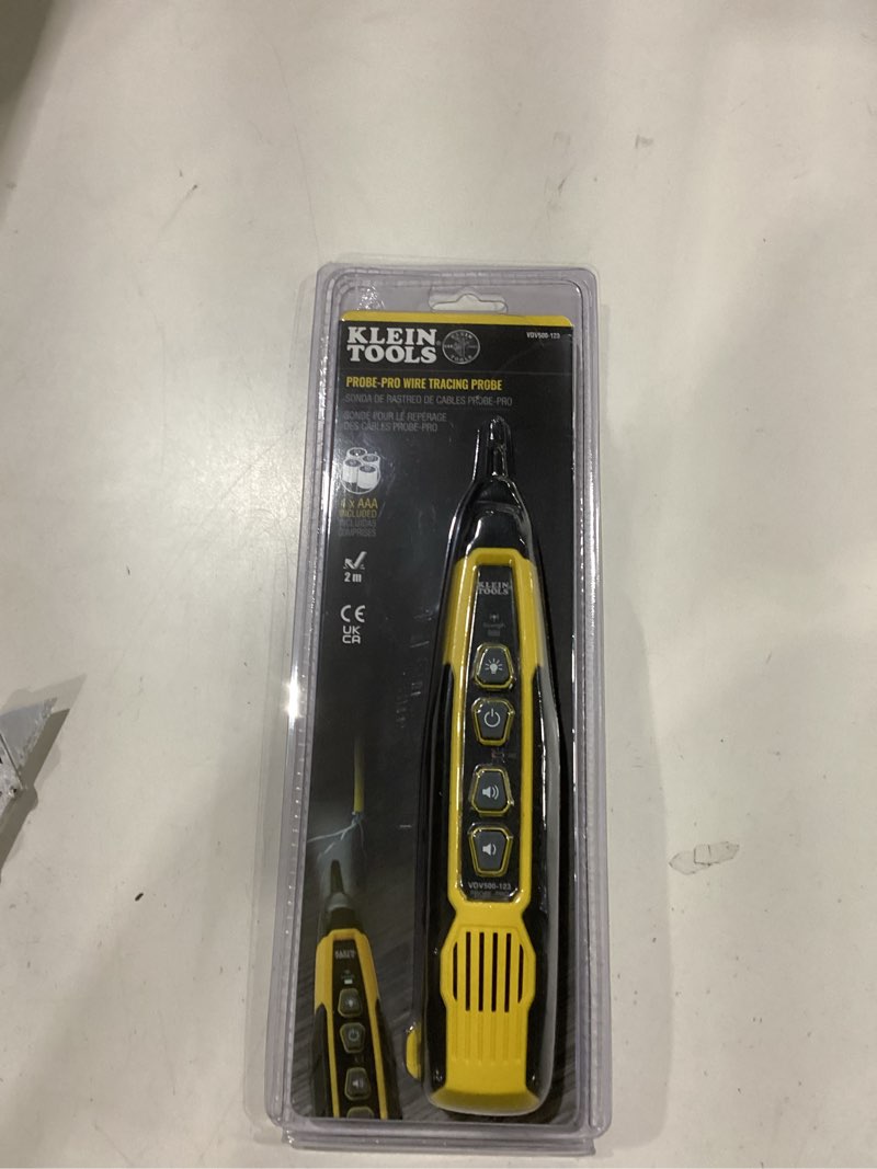 Condition photo showing As Is for klein tools vdv500-123 wire tracer tracing probe with led work light for ethernet, internet, telephone, speaker, coax, video, and data cables rj45, rj11, rj12