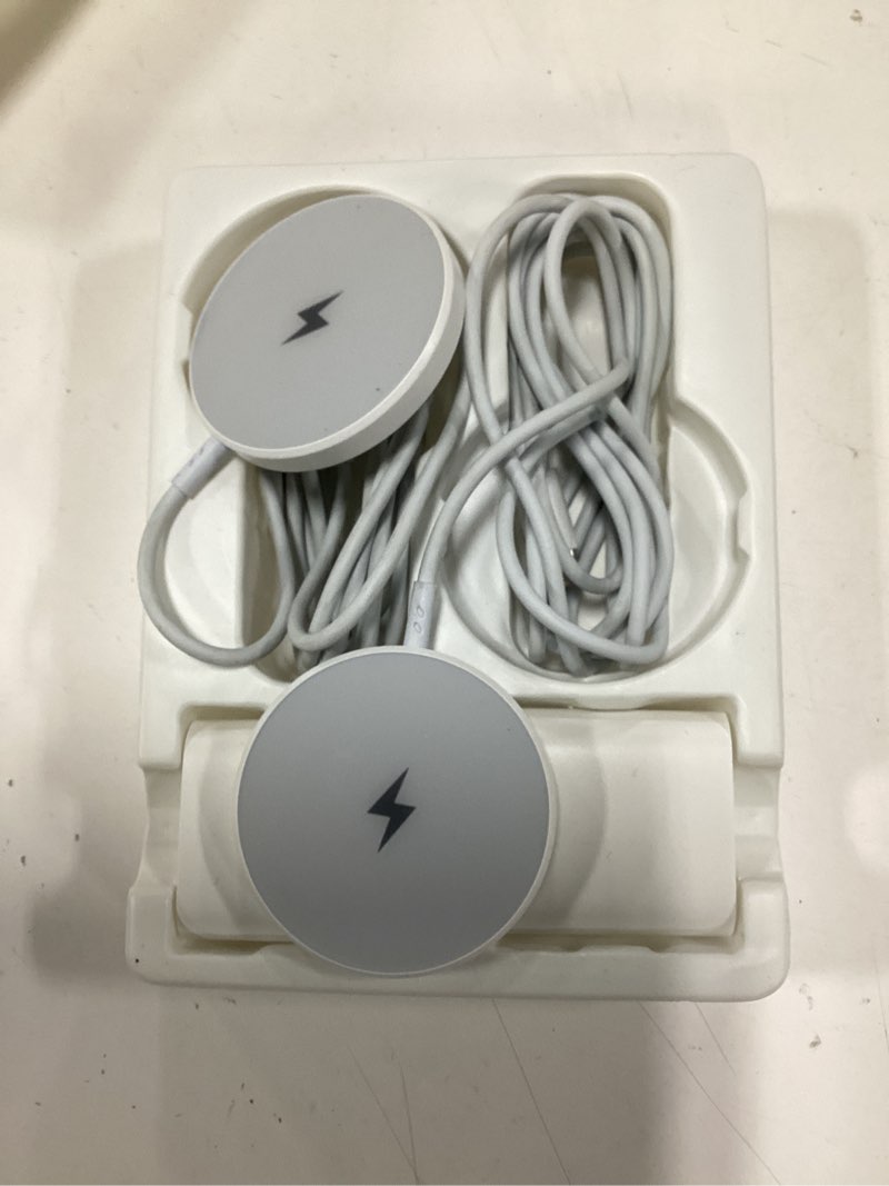 Condition photo showing Good Condition for magnetic wireless charger for iphone 16 15 wireless charging,fast mag-safe charger 2pack 6ft with apple usb c charging block for iphone 16 pro max/16pro/15 pro/16/15/14/13/12/plus/airpods 3/2/pro 2 white