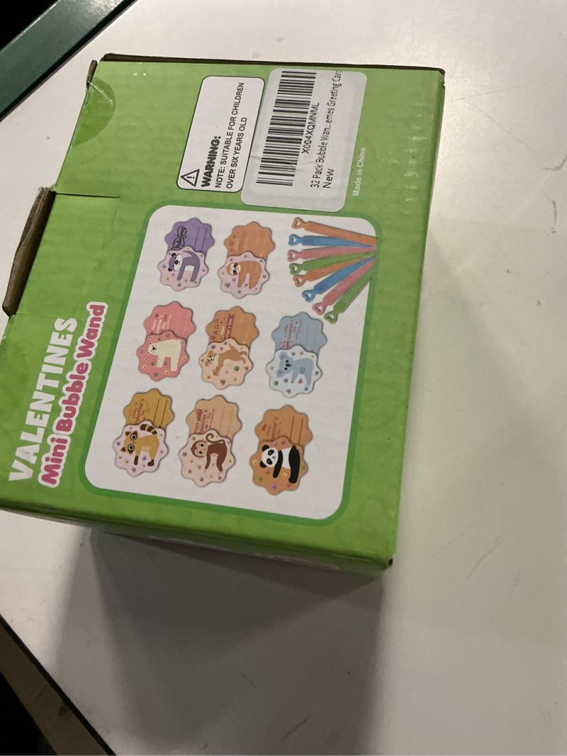 Condition photo showing New/Like New for Valentines Day Gifts for Kids, 32 Pack Mini Bubble Wands with Valentines Animal Themes Greeting Cards for Kids, Valentine's Day School Prize Party Favor, Classroom Exchange Gift Set Style 1
