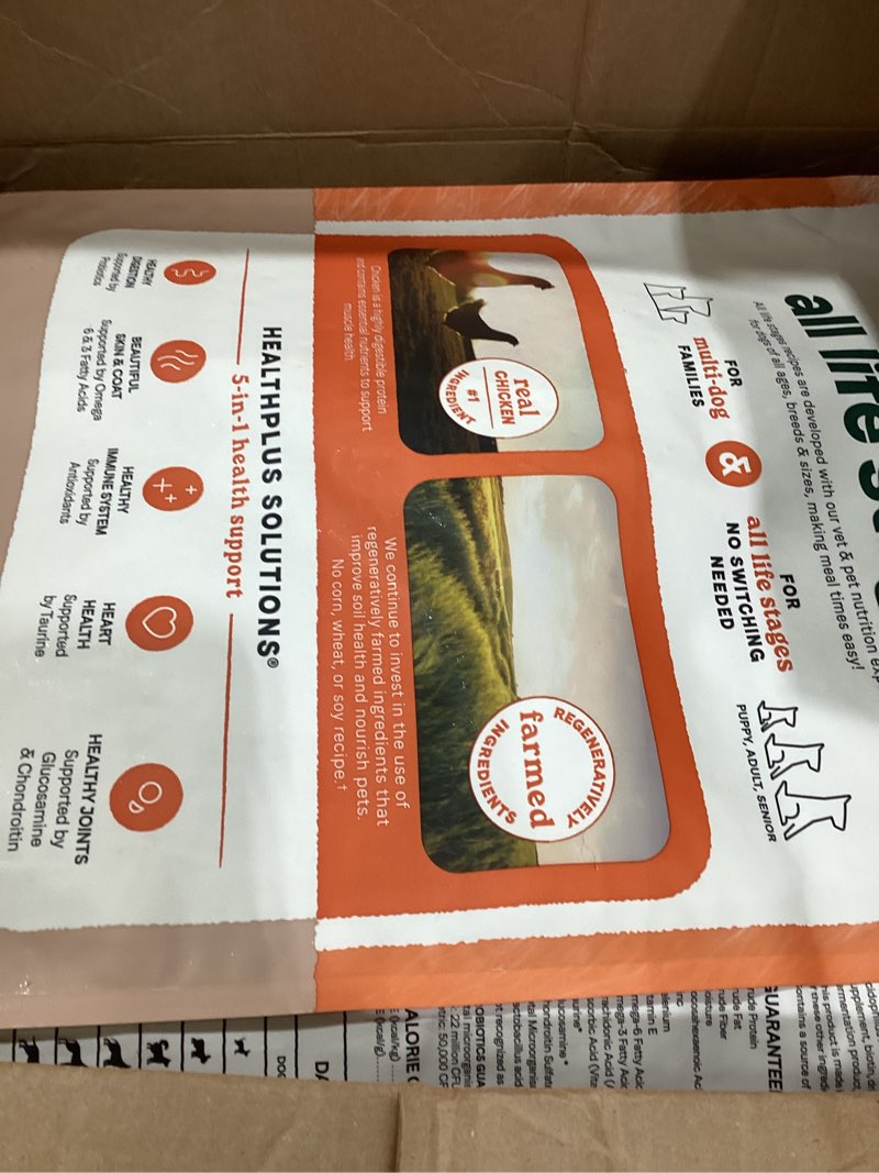 Condition photo showing As Is for Canidae All Life Stages Multi-Protein Recipe with Chicken, Turkey, Lamb, and Fish – High Protein Premium Dry Dog Food for All Ages, Breeds, and Sizes– 40 lbs. Multi-Protein (New Recipe) 40 Pound (Pack of 1)