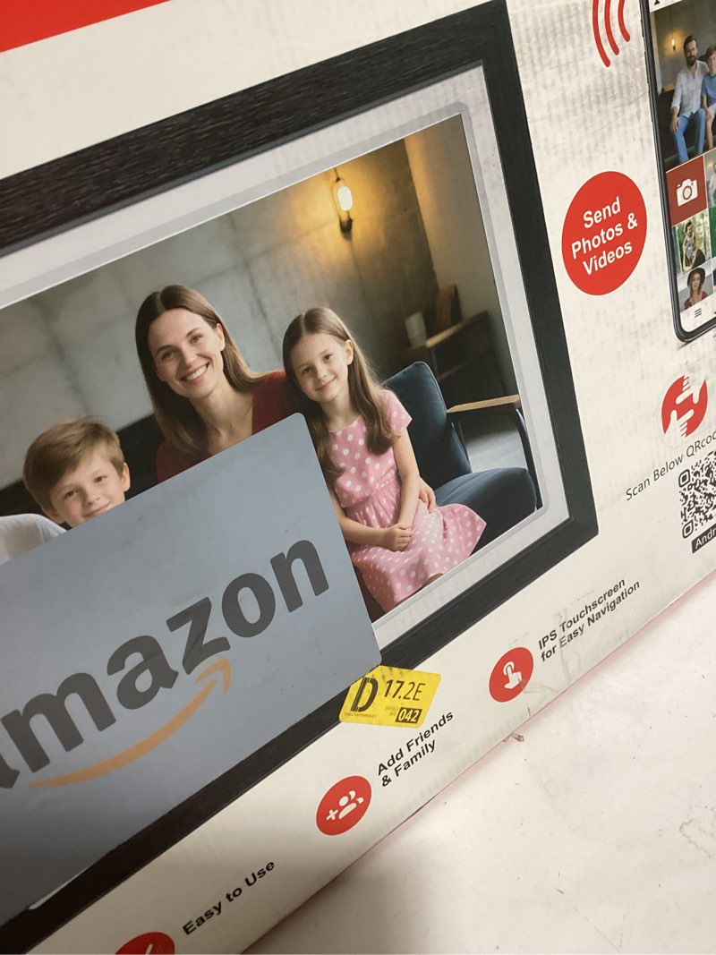 Condition photo showing New/Like New for 21.5inch frameo digital photo frame with 1920x1080 fhd ips lcd touch screen, dual-wifi share moments via frameo, 32gb storage, usb drive/sd card extend storage, auto-rotate, wall mountable with vesa 21.5 inch