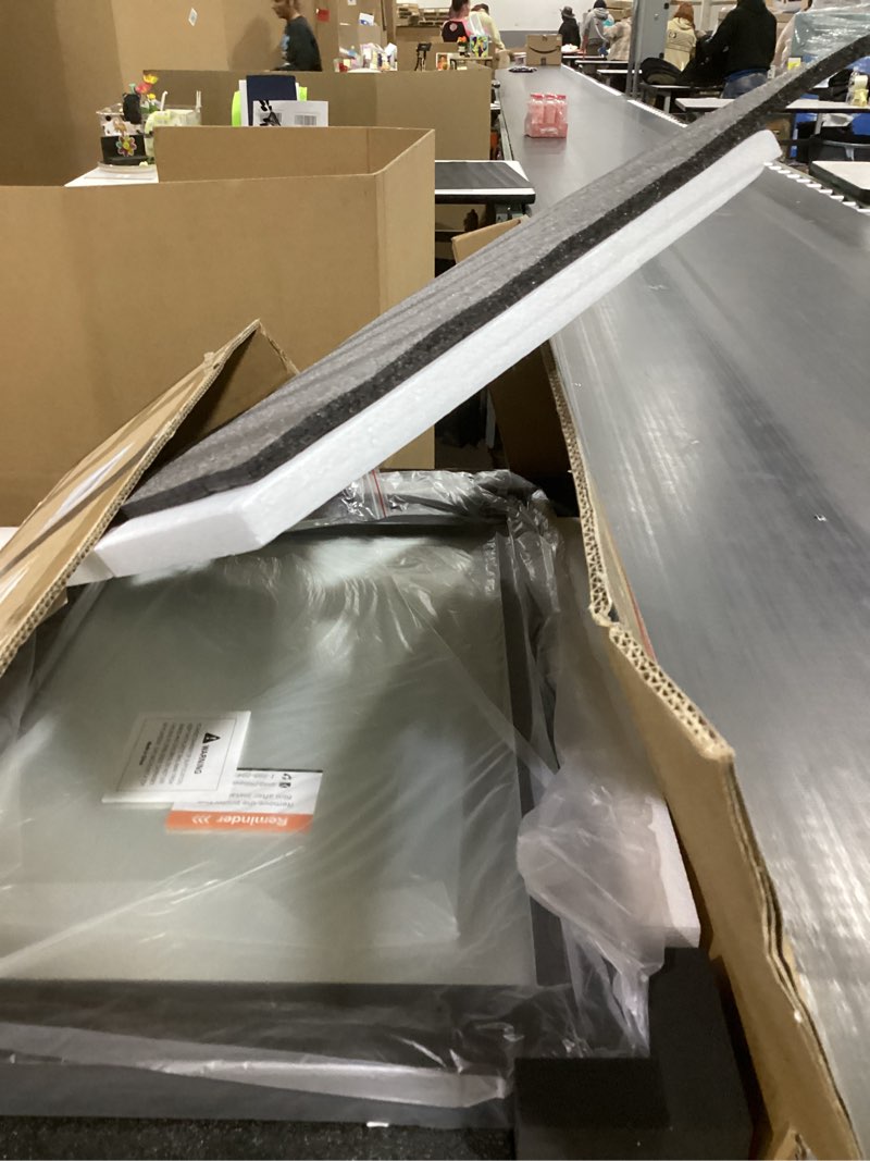 Condition photo showing New/Like New for TETOTE 18 x 26 Black Wooden Mirror for Bathroom Wall/Bedroom/Living Room/Entryway Farmhouse Rustic Bathroom Vanity Mirror for Over Sink Waterproof (Horizontal/Vertical Mounted) 26"L x 18"W Black Wood