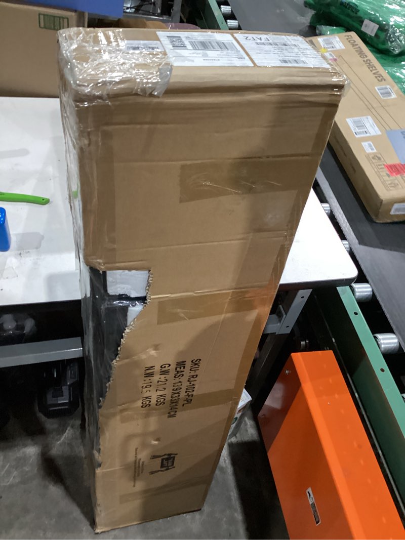 Condition photo showing New/Like New for Full Bed Frames with Charging Station and LED Lights, Full Size Platform Bed with Metal Slats, Upholstered Headboard with 2-Tier Storage Shelves, No Box Spring Needed, Easy Assembly, Black Full Fashion Full