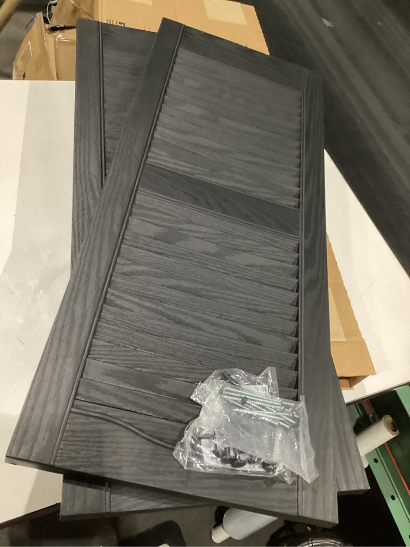 Condition photo showing New/Like New for builders edge open louver vinyl shutters