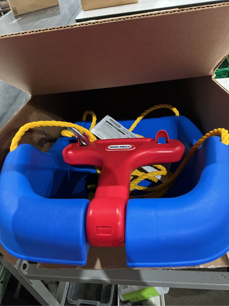Condition photo showing Good Condition for little tikes 2-in-1 snug  n secure blue swing for baby and toddlers  ages 9 months - 4 years