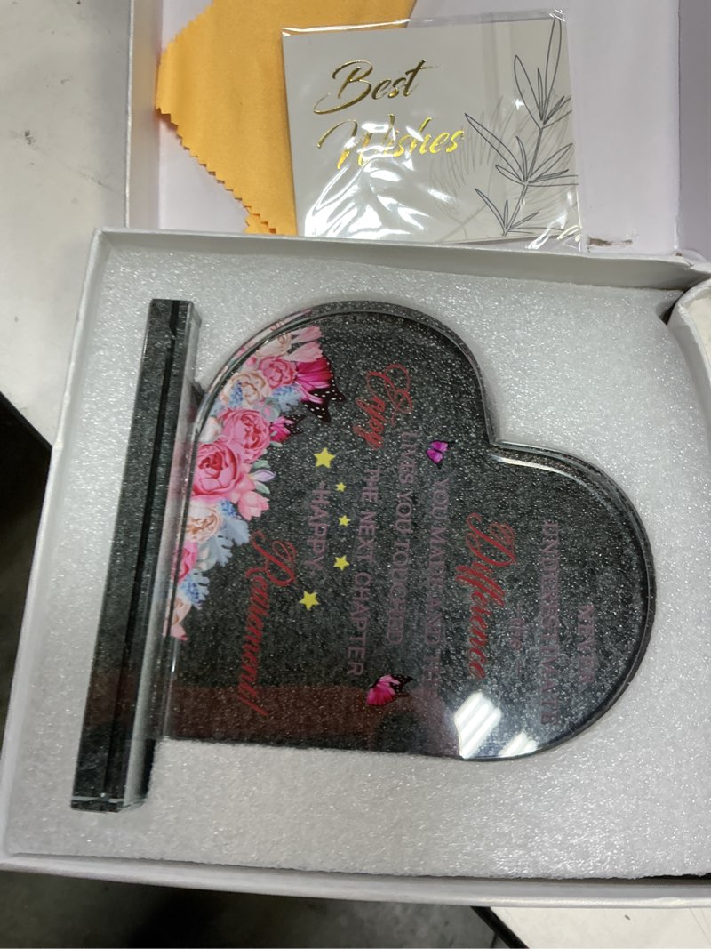 Condition photo showing Good Condition for movdyka retirement gifts for women 2026 coworker crystal keepsake happy retirement appreciation gifts for teacher colleagues friends retired nurses doctor mom boss leader heart