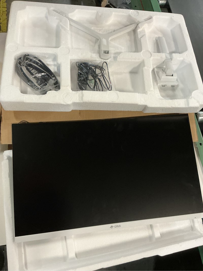 Condition photo showing Good Condition for CRUA 24" Curved Gaming Monitor, 165Hz/200Hz Computer Monitor, FHD 1920x1080, 120% sRGB, AMD FreeSync, Blue Light Filter, for Gaming & Office, Wall Mountable- White 24Inch FHD 200HZ White