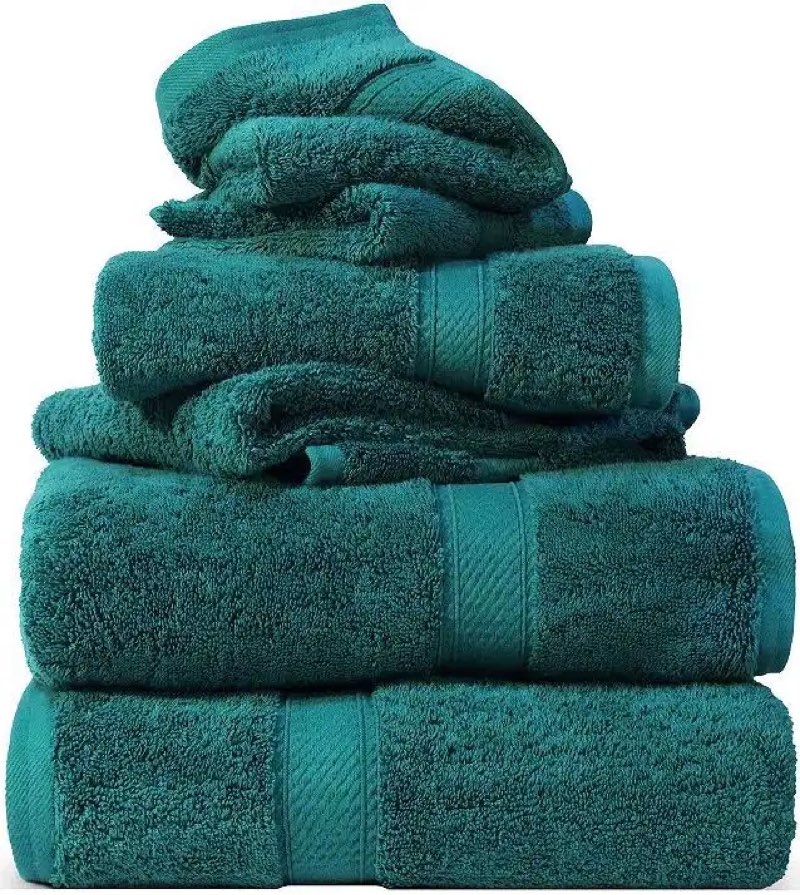 SUPERIOR Egyptian Cotton Pile 6 Piece Towel Set, Includes 2 Bath, 2 Hand, 2 Face Towels/Washcloths, 