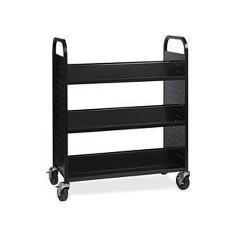 Lorell Book Cart Double-sided 6 Shelves 38"Wx18"Dx46-1/4"H BK 99931