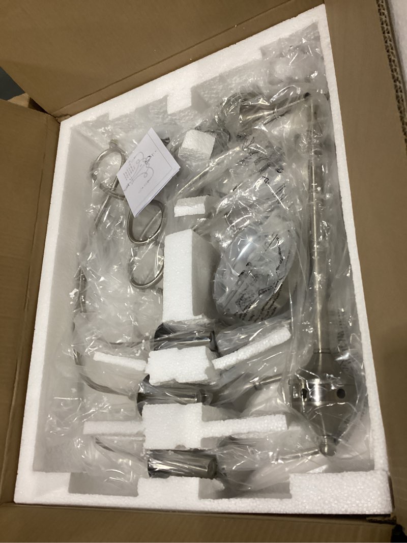 Condition photo showing New/Like New for Modern Brushed Nickel Chandelier, 6-Lights Candle Dining Room Light Fixture 36.6in Farmhouse Chandeliers Metal Pendant Lights for Living Room Bedroom Entryway Kitchen Island
