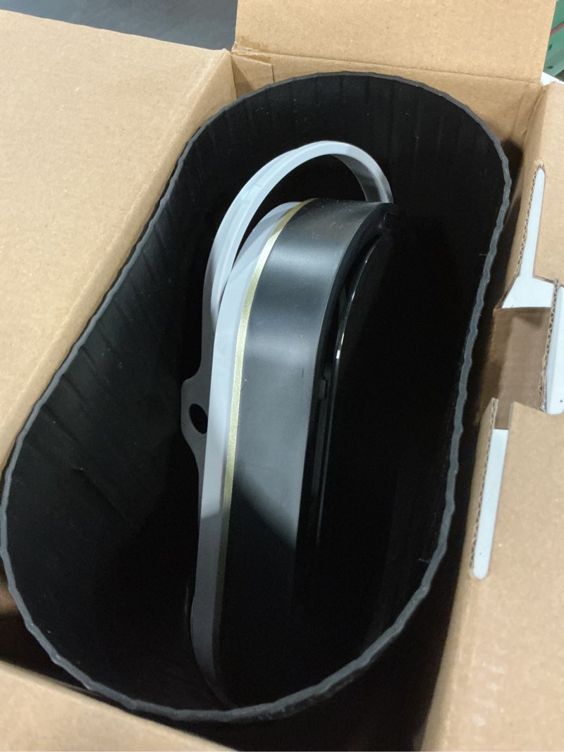Condition photo showing As Is for bathroom sensor trash can with lid automatic 2 gallon small sensor garbage bin, 7.5 liter motion sensor smart rubbish bin bathroom decor, slim waterproof plastic garbage can, black gold