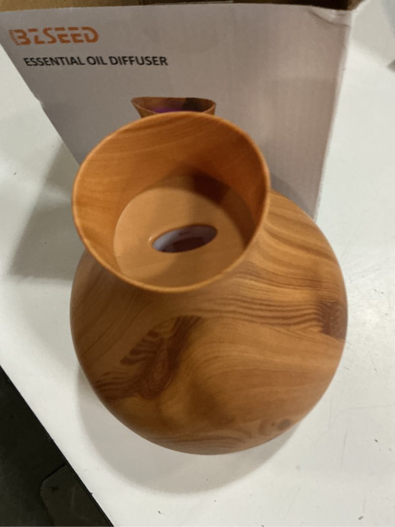 Condition photo showing Good Condition for bzseed aromatherapy essential oil diffuser 550ml 12 hours wood grain aroma diffuser with timer cool mist humidifier for large room, home, baby bedroom, waterless auto shut-off,7 colors lights changing brown
