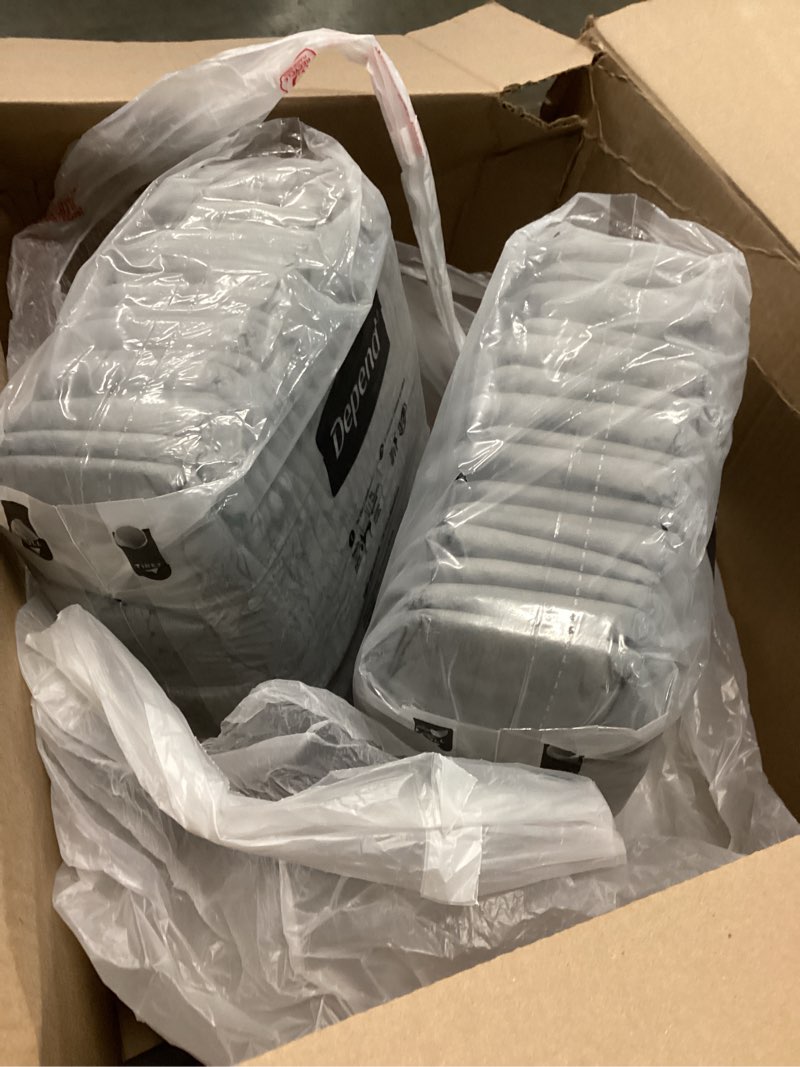 Condition photo showing Good Condition for Depend Fresh Protection Adult Diapers, Incontinence Underwear for Men, Disposable, Maximum, Small/Medium, Grey, 80 Count (2 Packs of 40), Packaging May Vary Small/Medium 80