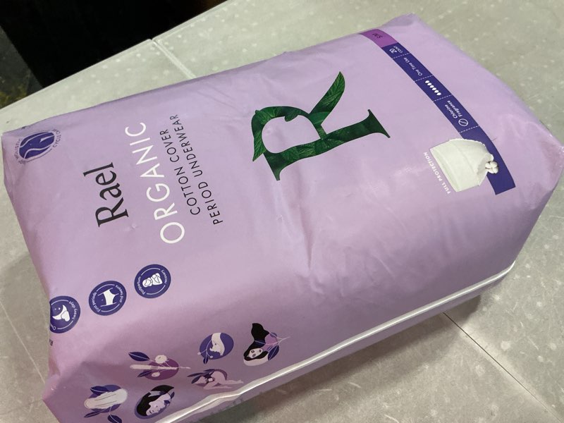 Condition photo showing Good Condition for rael disposable underwear for women, organic cotton cover - postpartum essentials, leak locker, unscented, maximum coverage (size s-m, 20 count) overnight panty style (s-m) 20 count (pack of 1)