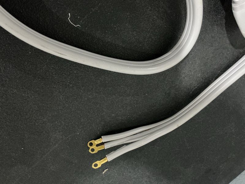 Condition photo showing As Is for 3 -prong gray range appliance power cord