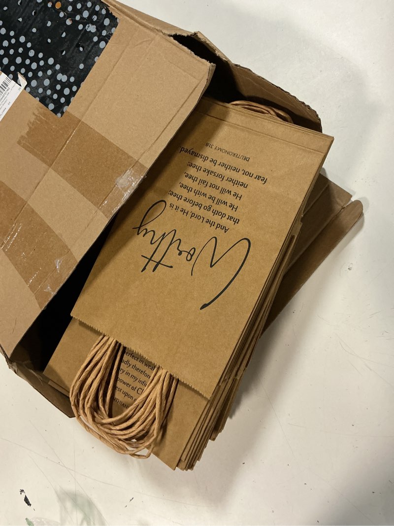 Condition photo showing New/Like New for gersoniel 108 pcs fathers day christian gift bags, bible verse kraft paper with handles, religious church favor supplies bulk for men, dad, sunday school, baptism, bible study (modern design) 108 modern design