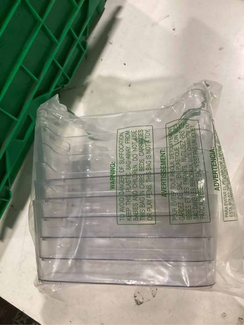 Condition photo showing New/Like New for bino | plastic storage bins, small - 2 pack, clear | the soho collection | pantry organizers and storage containers fridge organizer bins kitchen cabinet organizer medicine cabinet bin small clear
