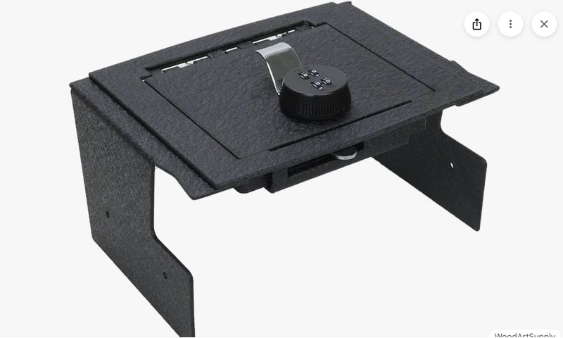 keren center console gun safe - console gun vault compatible with toyota tacoma 2024-
2025, high security armrest lock box with 4 digit combination loc