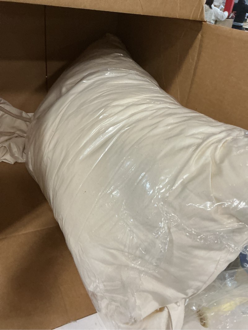 Condition photo showing Good Condition for LOFE Organic Pillow with Pillowcase - 20x36 King Size Pillow with 100% Organic Cotton Shell, Adjustable Loft Organic King Plilow, Machine Washable, Soft, Perfect for Adults&Couples Off White 20x36in (1 pack)