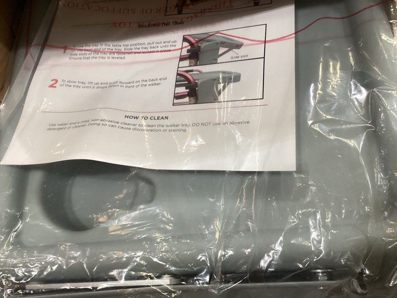 Condition photo showing New/Like New for NOVA Medical Products Walker Tray with Two Cup Holders, Gray, 1 Count Standard