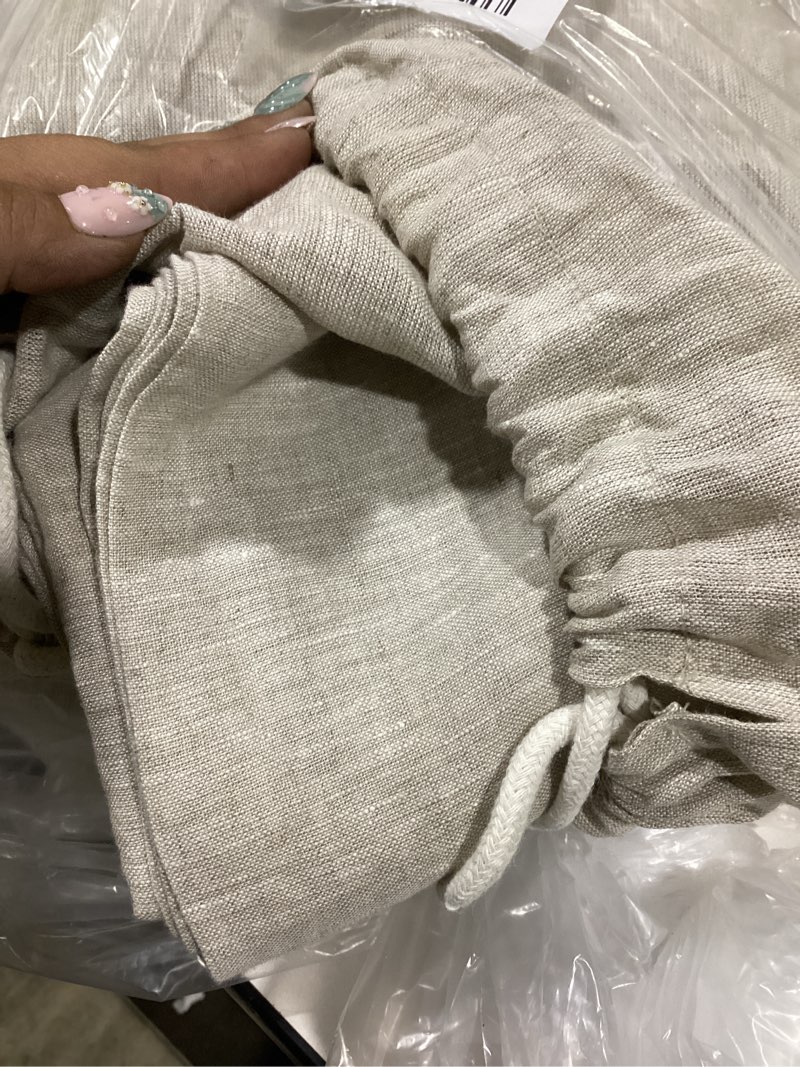 Condition photo showing Good Condition for bedsure king size bed sheets - cotton linen sheet set, purewoven soft, breathable & anti-pilling, deep pocket king fitted bedsheets up to 16 inches, 4 pieces, linen 01 - linen king