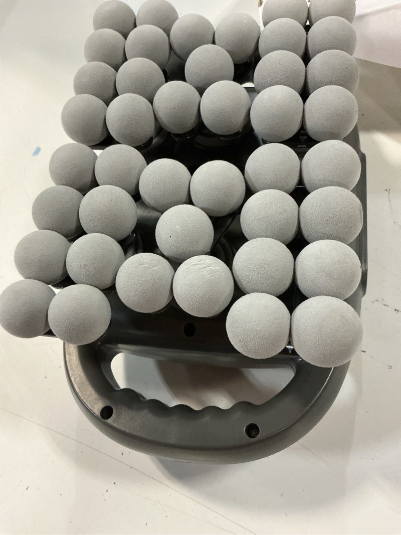 Condition photo showing Good Condition for back massager with heat, 42 heads hands-free electric back massager, with 9 modes & 9 levels deep tissue massage gun for pain relief, portable for home & office use 42head